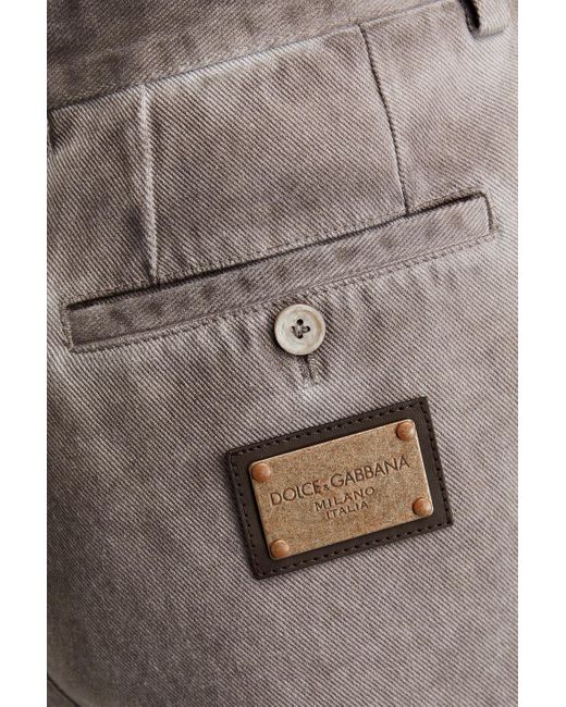 Dolce & Gabbana Gray Faded Denim Shorts for men