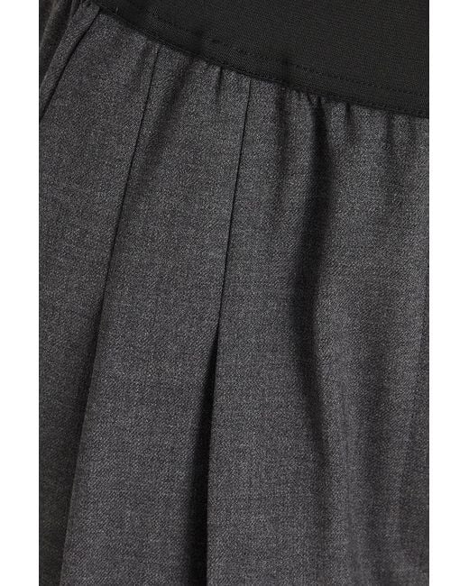 Loulou de Saison Black Niro Pleated Wool-Blend Twill Straight-Leg Pants