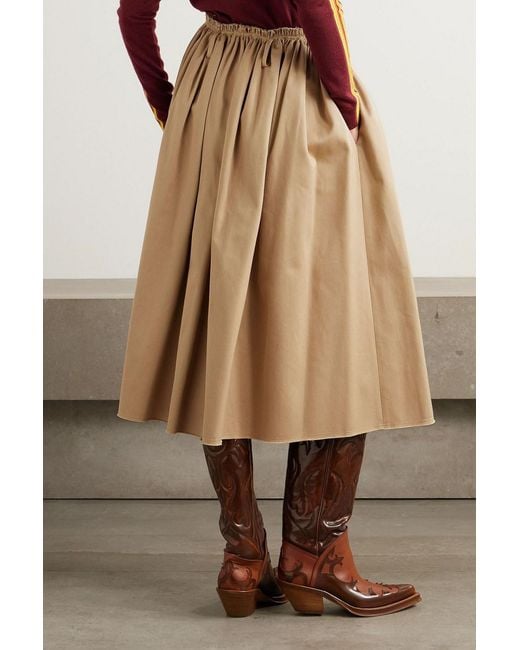 Gabriela Hearst Natural Chiara Cotton-Twill Midi Skirt