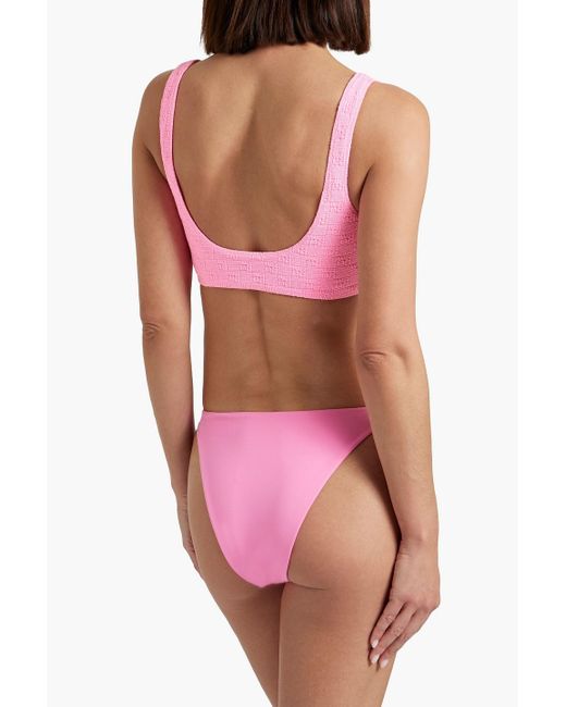T By Alexander Wang Stretch-jacquard Bikini Top in Pink | Lyst UK