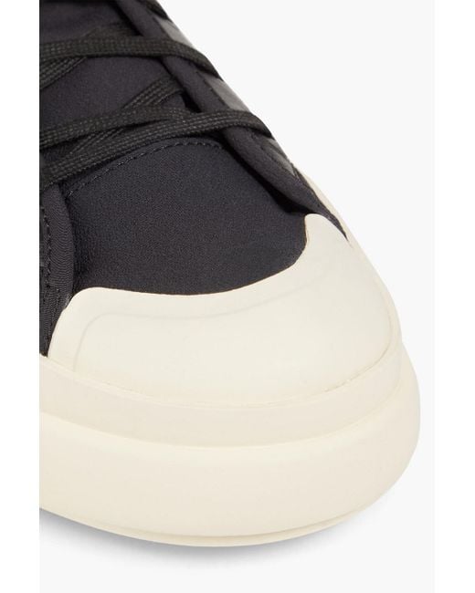 Y-3 Black Ajatu Court Shell And Leather Sneakers for men