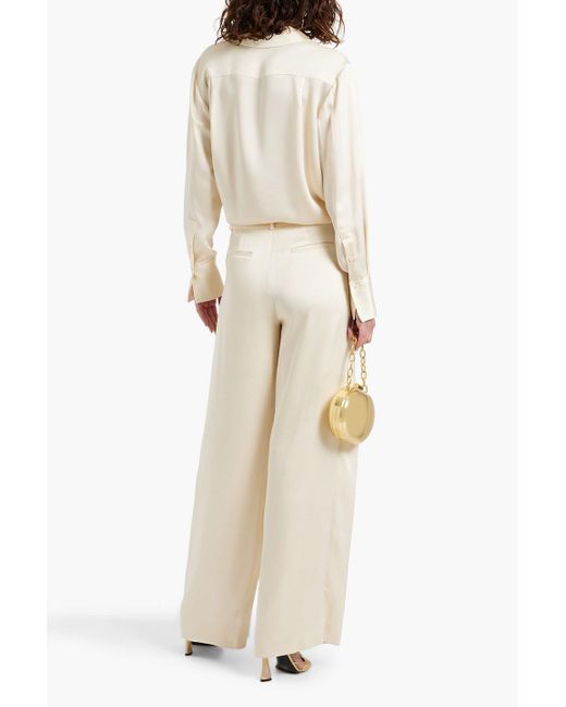Jonathan Simkhai White Olsen Satin-crepe Shirt