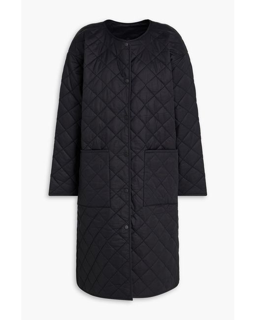Eileen Fisher Black Quilted Shell Coat