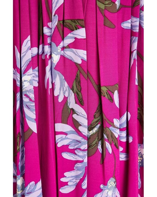 Diane von Furstenberg Pink Ziva Floral-print Crepe De Chine Maxi Dress