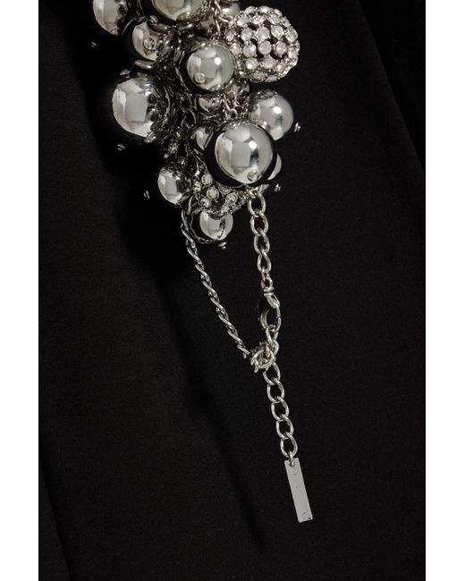 Area Black Embellished Jersey Halterneck Mini Dress