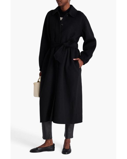 Claudie Pierlot Black Wool-blend Felt Coat