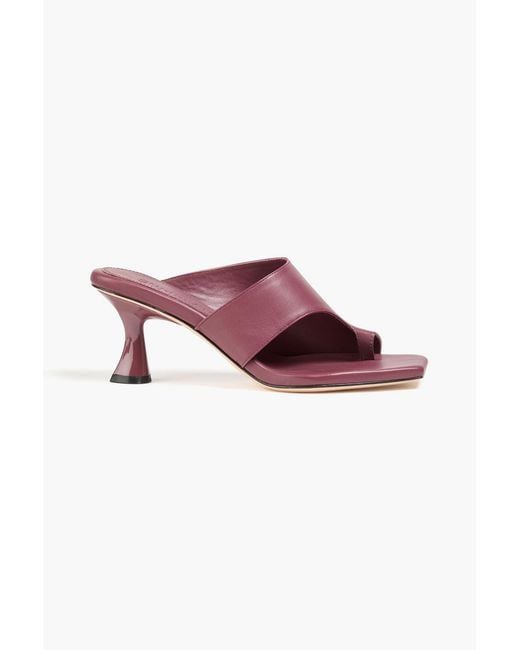 STUDIO AMELIA Red Ida 70 Leather Mules