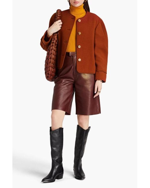 Chloé Orange Wool-blend Felt Jacket