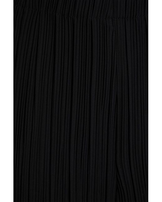 By Malene Birger Black Darja Plissé-crepe Wide Leg Pants