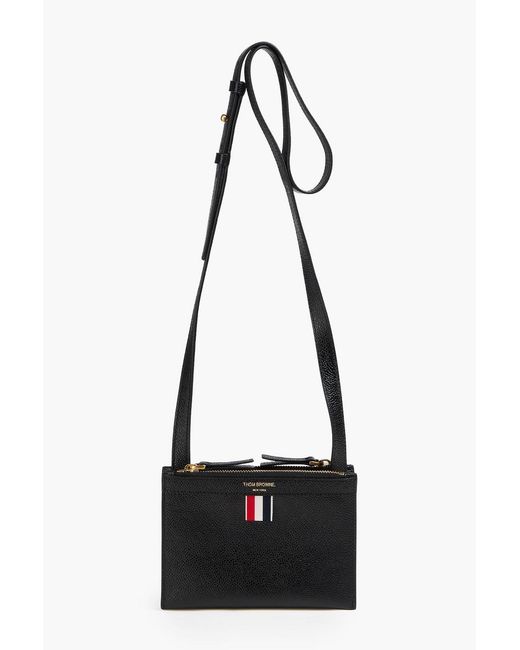 Thom Browne Black Double Mini Pebbled-Leather Cross-Body Bag