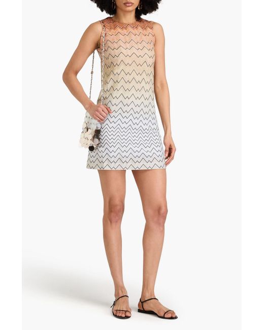 Missoni Natural Metallic Crochet-knit Mini Dress