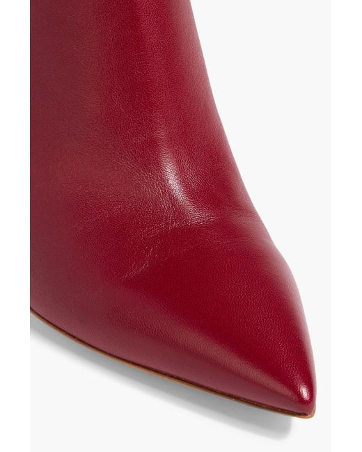 Gianvito Rossi Red Levy 85 Leather Ankle Boots