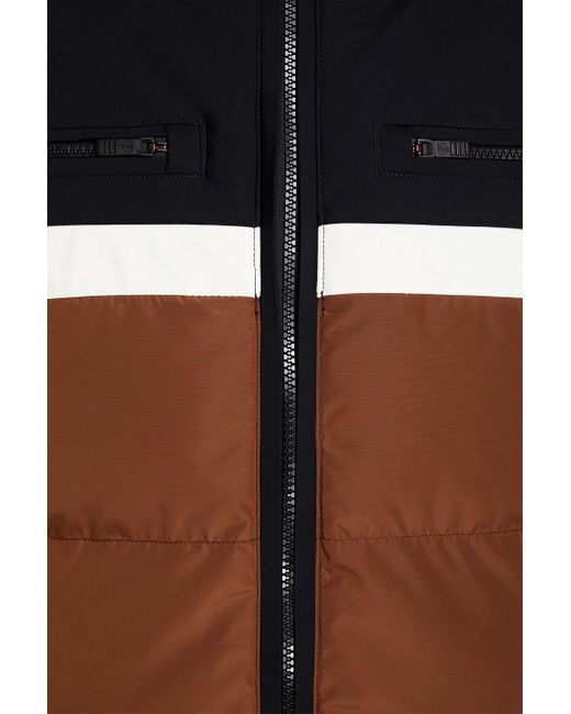 Fusalp Brown Abelban Quilted Striped Hooded Ski Jacket for men