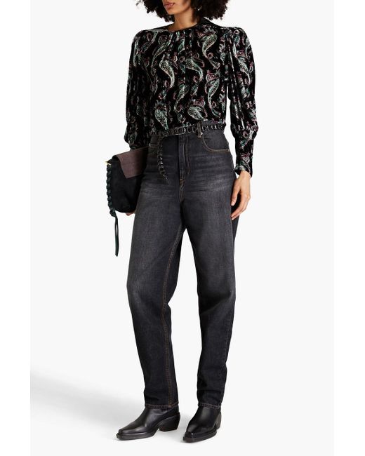 Isabel Marant Black Corsy J High-rise Tapered Jeans