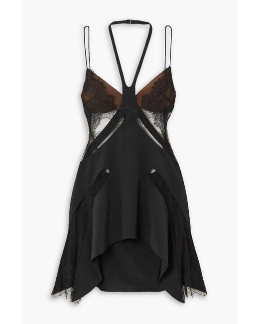 Dion Lee Butterfly Cutout Stretch-lace, Crepe And Tulle Mini Dress in Black  | Lyst UK