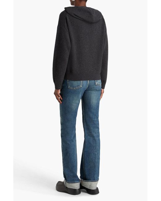 Theory Black Wool And Cashmere-blend Hooded Sweater
