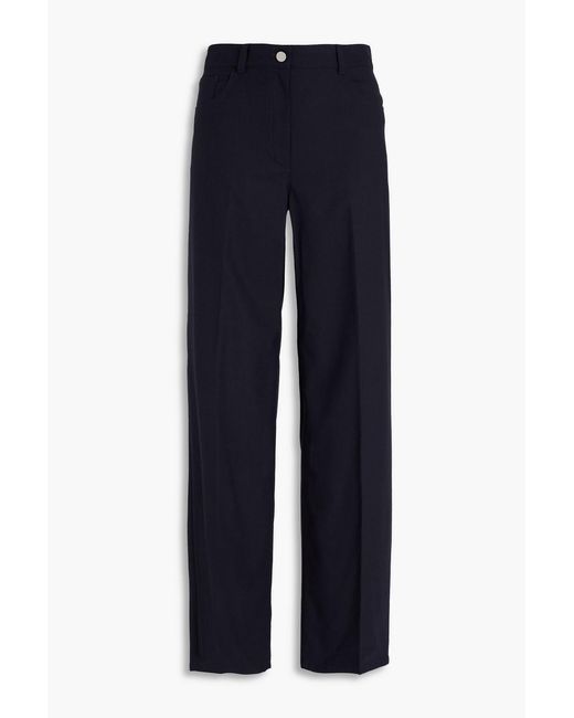 Theory Blue Flannel Wide-leg Pants