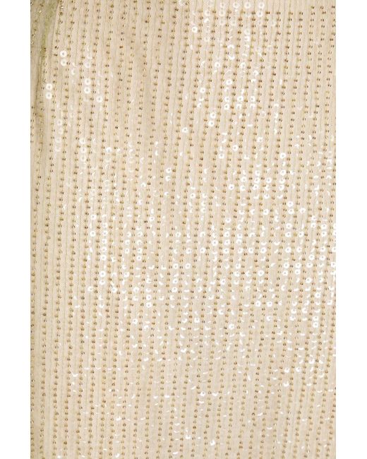REMAIN Birger Christensen Natural Sequined Tulle Maxi Skirt