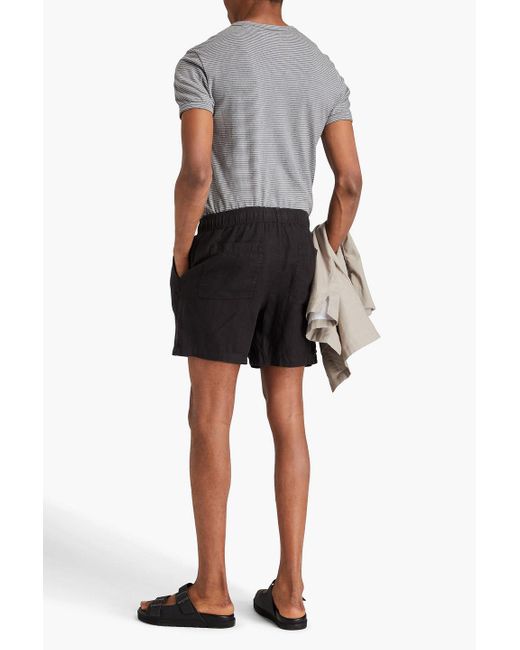 James Perse Black Linen Shorts for men