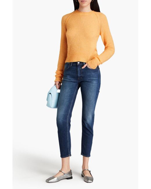Acne Orange Pullover aus lametta