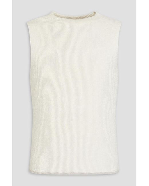 Jacquemus White Marcel Slim-fit Ribbed Linen-blend Vest for men