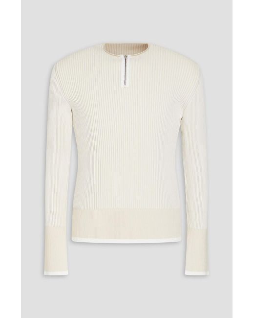 Jacquemus White Ribbed-knit Sweater for men