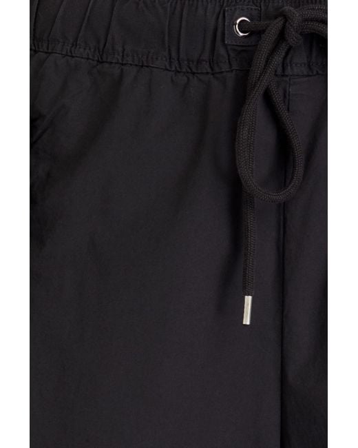 James Perse Black Stretch Cotton-poplin Wide-leg Pants