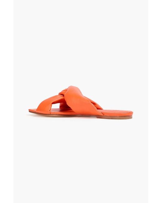 STUDIO AMELIA Orange Pillow Loop Leather Sandals