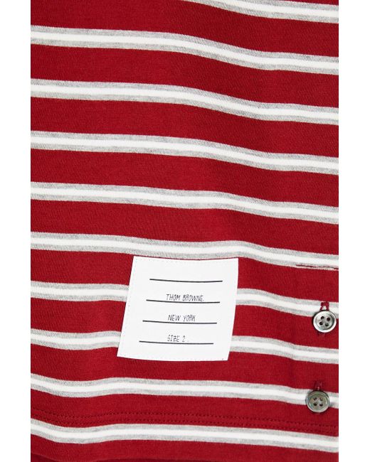 Thom Browne T-shirt aus baumwoll-jersey mit streifen in Red für Herren