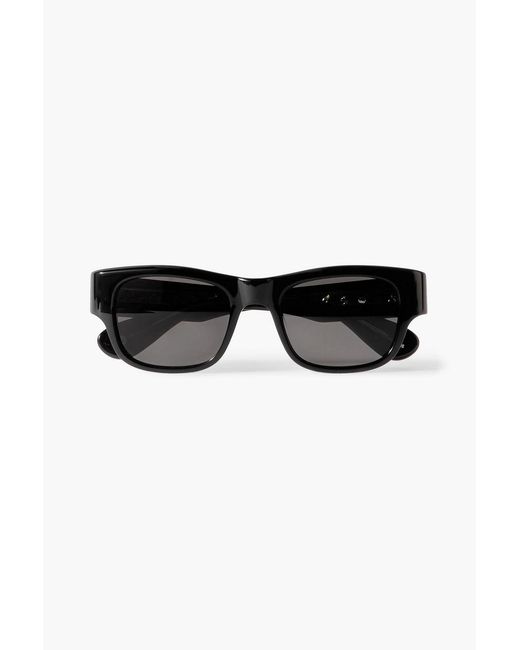 Garrett Leight Black Shasta D-Frame Acetate Polarized Sunglasses for men