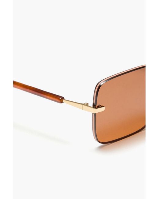 Zimmermann Brown Square-Frame Metal Sunglasses