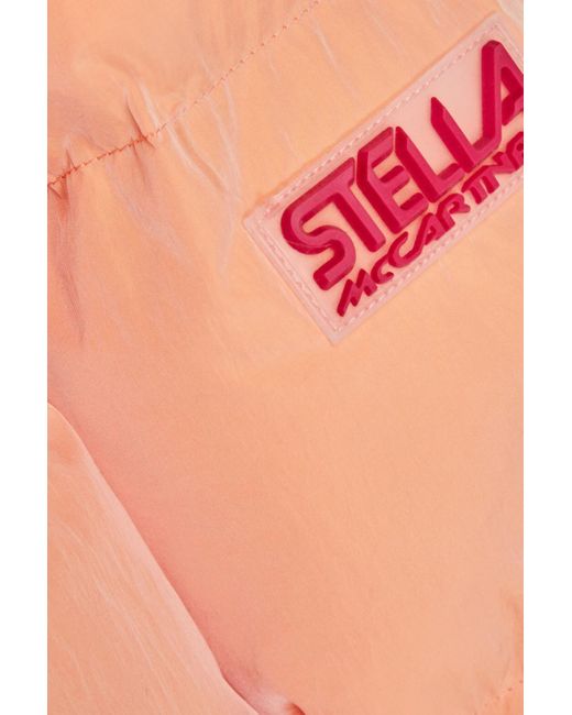 Stella McCartney Orange Quilted Shell Hooded Jacket