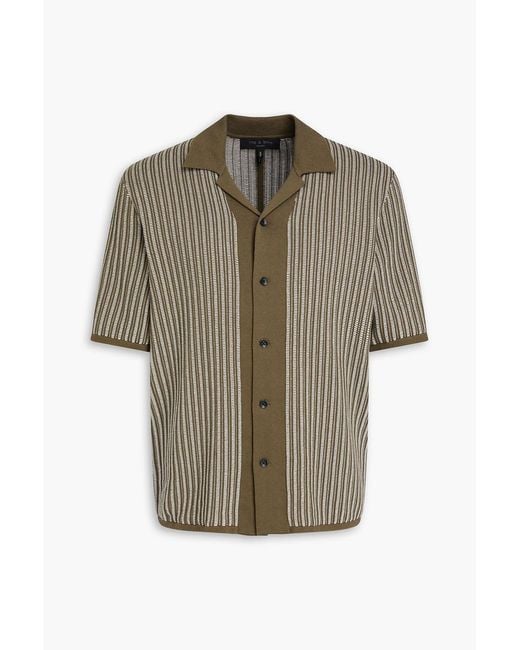 Rag & Bone Green Striped Cotton Shirt for men
