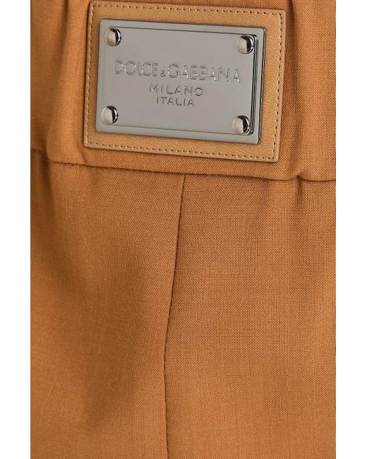 Dolce & Gabbana Brown Hose aus einer wollmischung mit geradem bein und verzierung