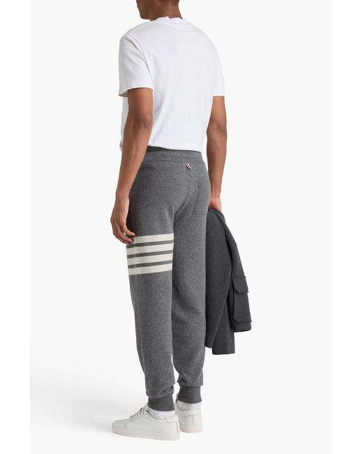 Thom Browne Gray Striped Cashmere Sweatpants for men
