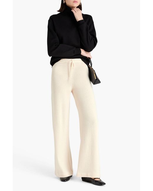 Theory White Wool And Cashmere-Blend Track Pants