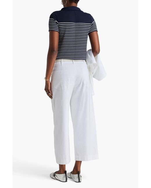 Rag & Bone White Banks Linen-Blend Wide-Leg Pants