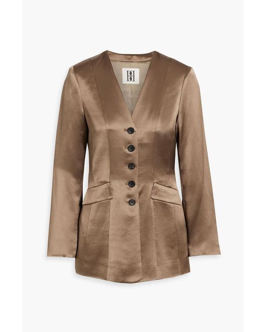 By Malene Birger Brown Rinnah blazer aus glänzendem crêpe