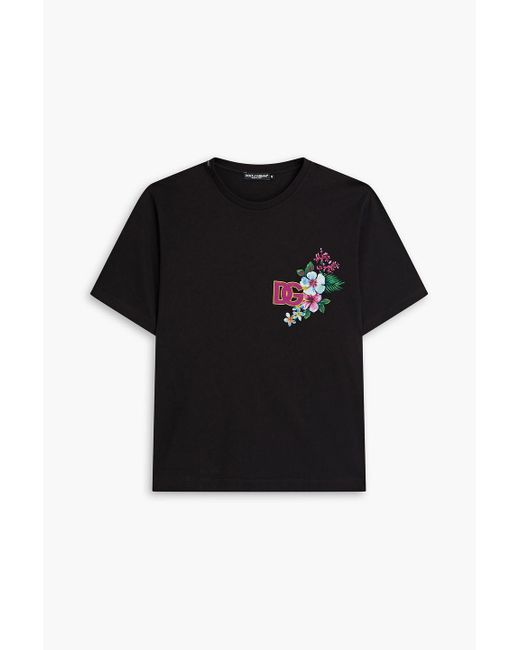 Dolce & Gabbana T-shirt aus baumwoll-jersey mit print in Black für Herren