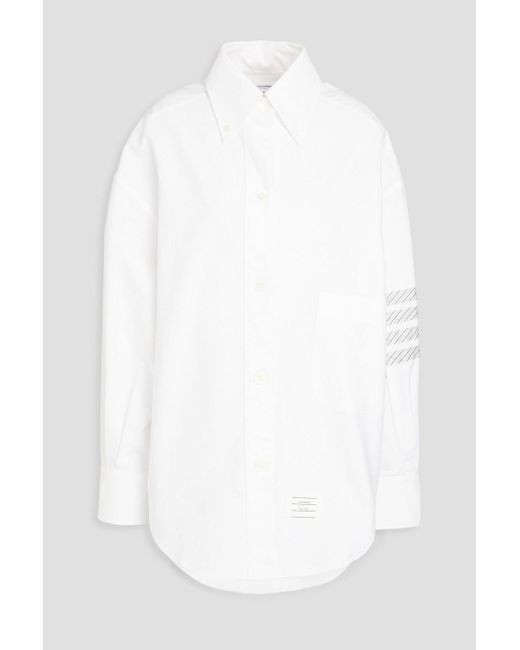 Thom Browne White Striped Cotton Oxford Shirt