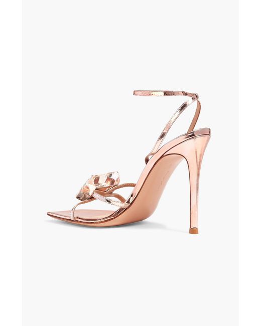Gianvito Rossi White 105 Crystal-embellished Leather Sandals