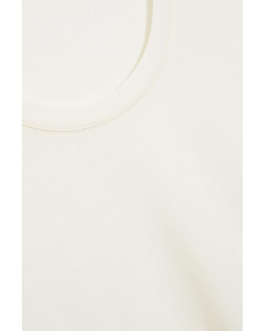 Another Tomorrow White Lyocell-Jersey Top