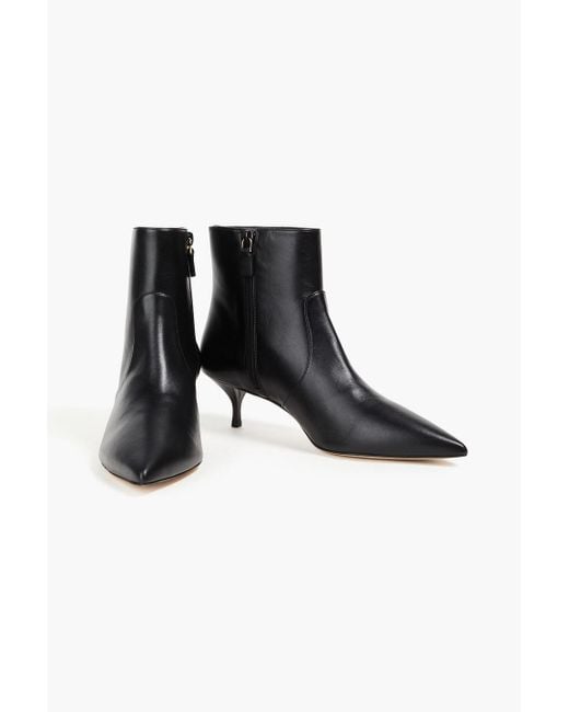 Stuart Weitzman Black Mara 50 Leather Ankle Boots