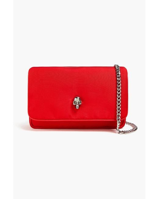 Alexander McQueen Red Skull Faille Cross-body Bag