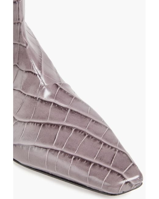 Loulou de Saison Brown Ellie Croc-Effect Leather Boots