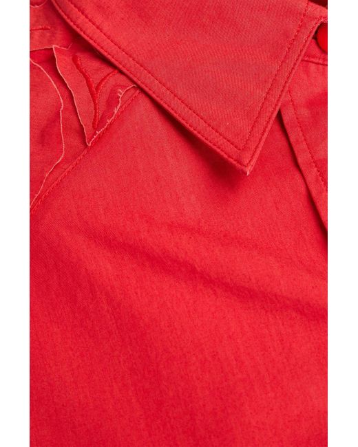 Gentry Portofino Red Hemd aus baumwollpopeline mit applikationen