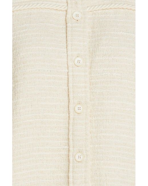 Claudie Pierlot Natural Cotton-blend Bouclé-tweed Shirt