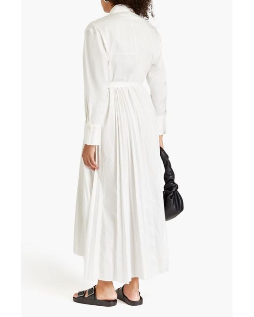 FRAME White Plissiertes hemdkleid in maxilänge aus popeline aus einer baumwollmischung