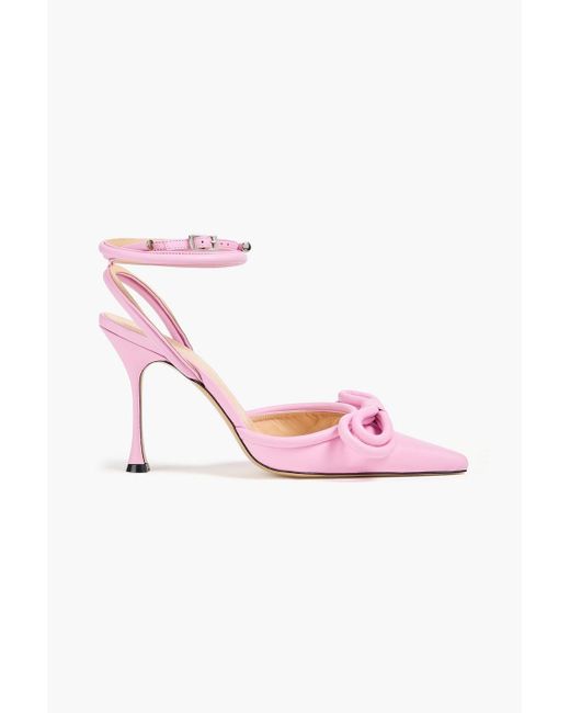Mach & Mach Pink Pumps aus leder mit schleife