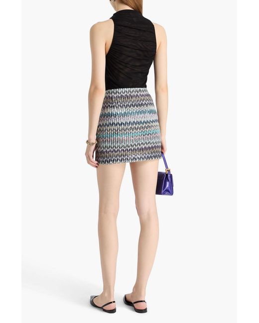 Missoni Gray Metallic Crochet-knit Mini Skirt